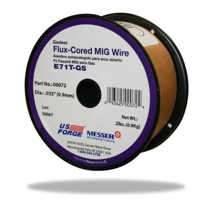 US FORGE US Forge 72 Welding Flux-Cored MIG Wire - 0.035; 2 lbs. 72